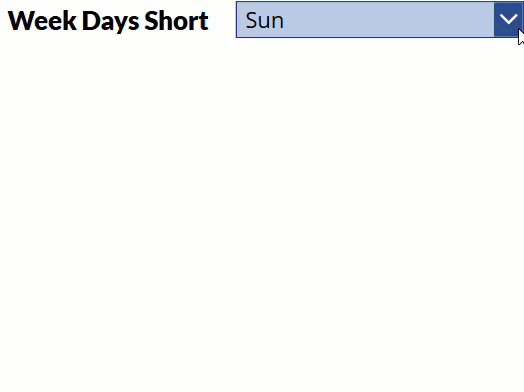 get short weekday names with powerapps calendar function