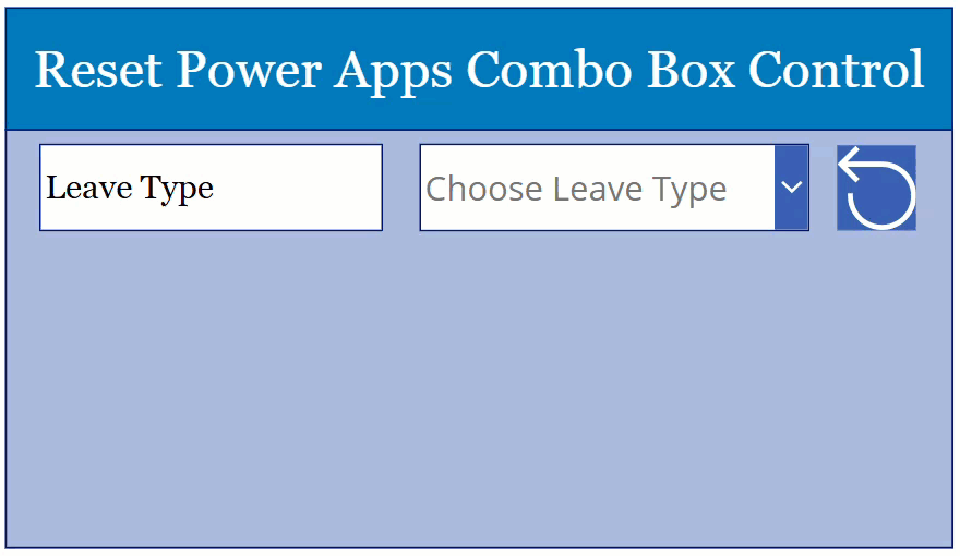 how to reset power apps combo box control