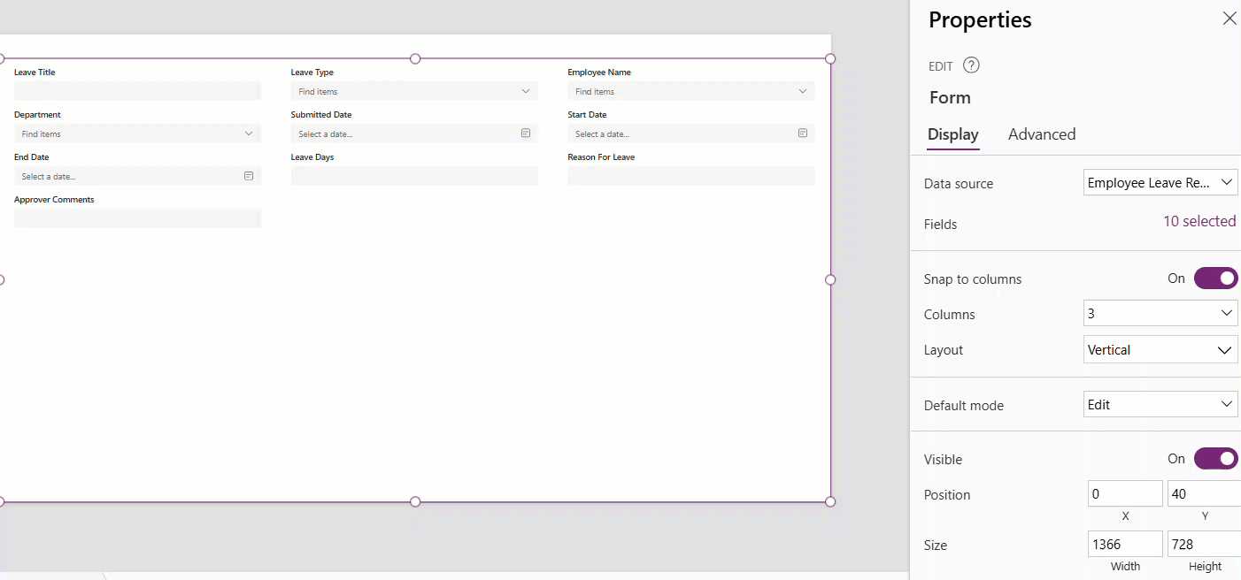 power apps modern form control layout