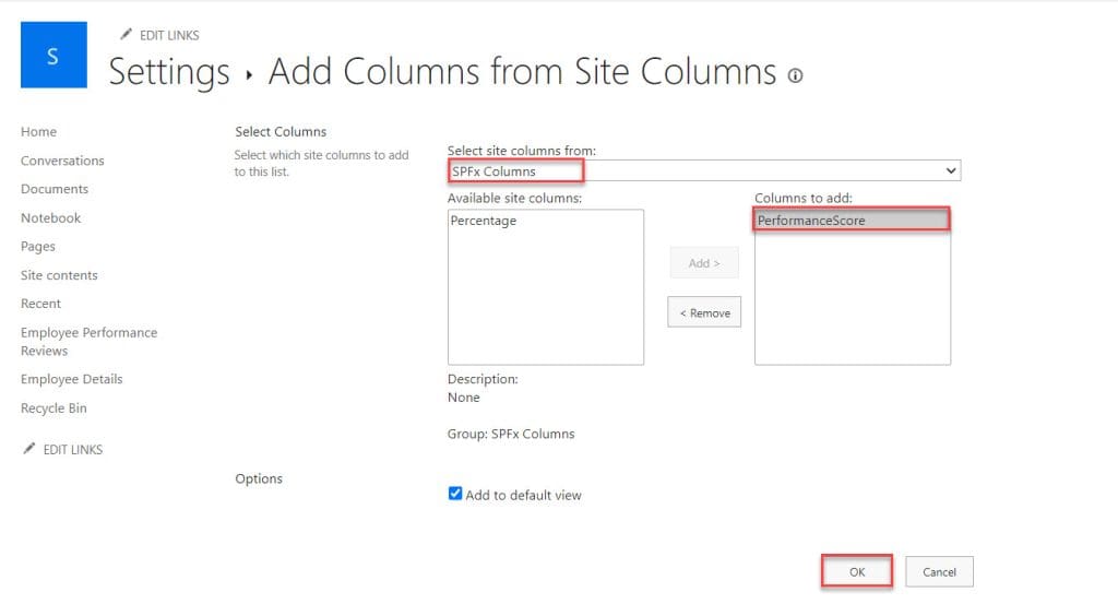 Add filed customizers to a list SPFx web part