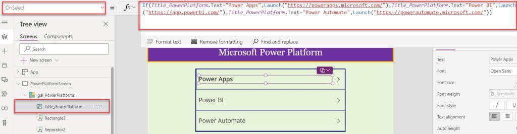 Add hyperlink in powerapps gallery