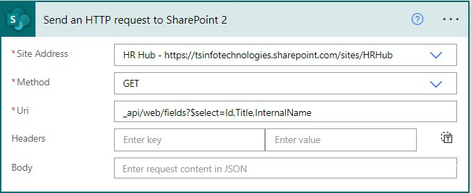 Add Site columns to site content type in SharePoint using Ms Power Automate