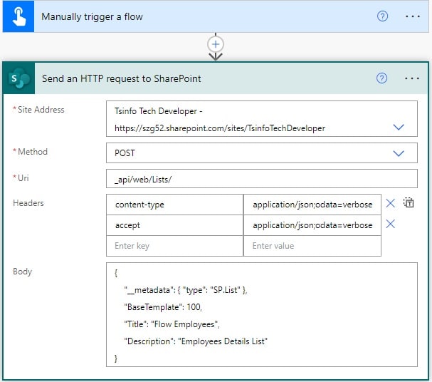 an entry without a type name was found, but no expected type was specified error in Power Automate