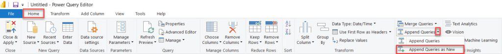 append columns power bi