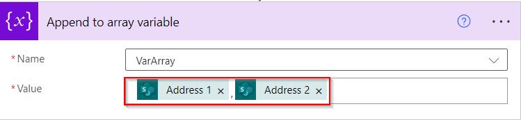 append string value to an array dynamically using the Power Automate flow