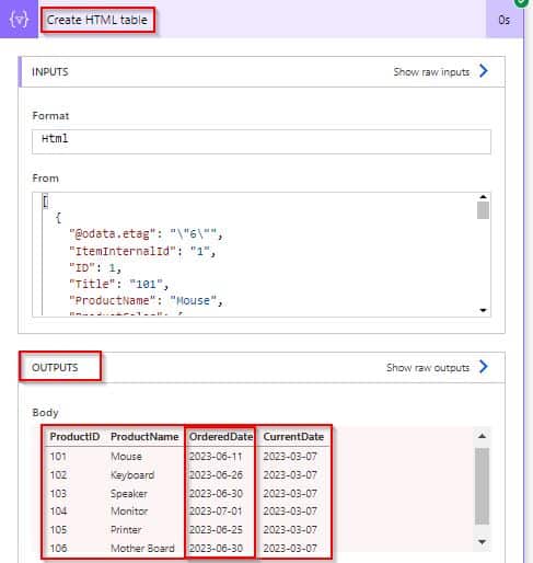 apply Filter Between Dates using Microsoft flow