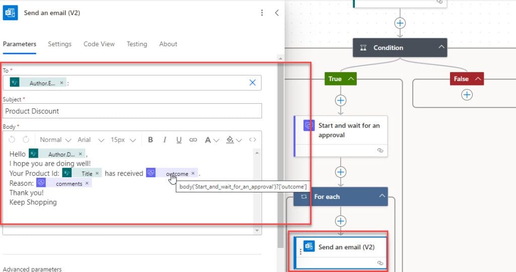 Approval outcome Power Automate