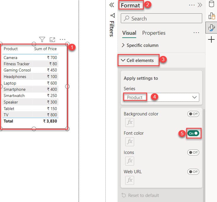 background color power bi