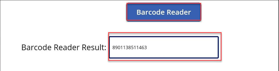 barcode reader in power apps