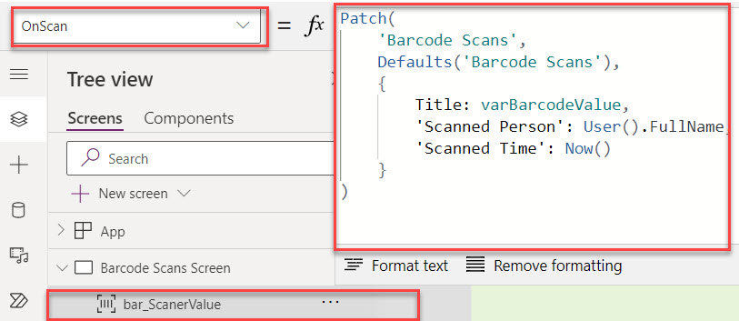 barcode scanner powerapps