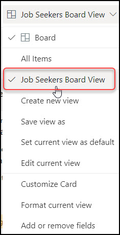 Board view in SharePoint Online List