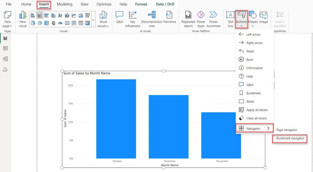 bookmark keep filters power bi