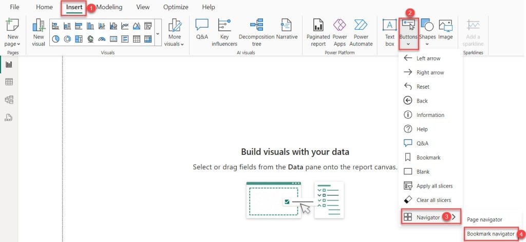 bookmark navigator power bi