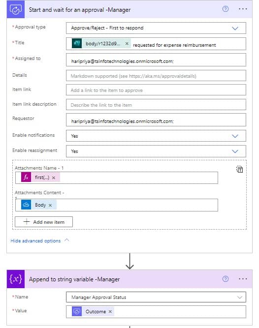 By using Microsoft Power automate create automated expense reimbursement