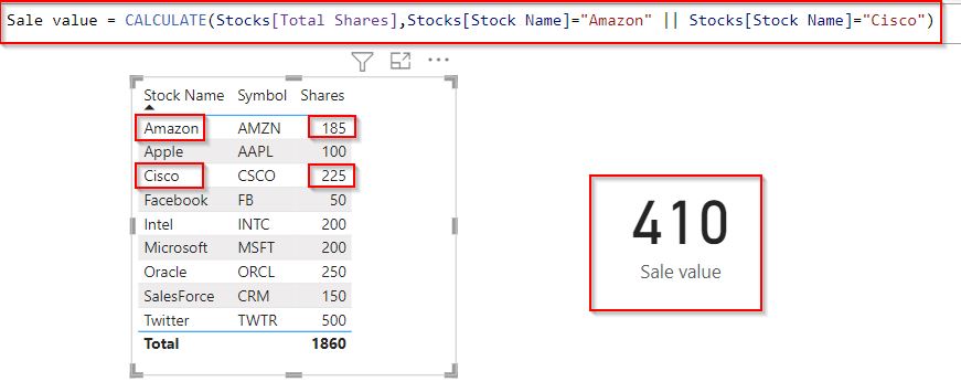 Calculate Power BI Multiple Conditions example