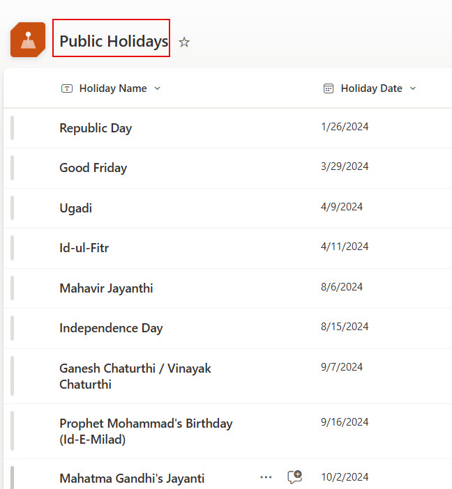 calculate working days between two dates in power apps