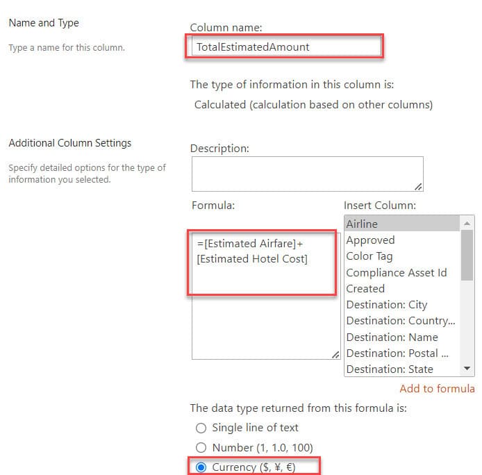 calculated value in sharepoint list