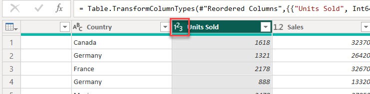 change data type of a column in power bi