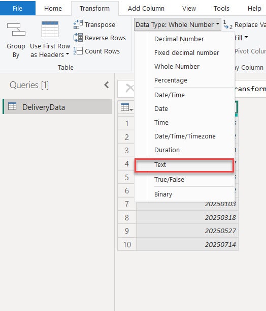 change date format in power bi