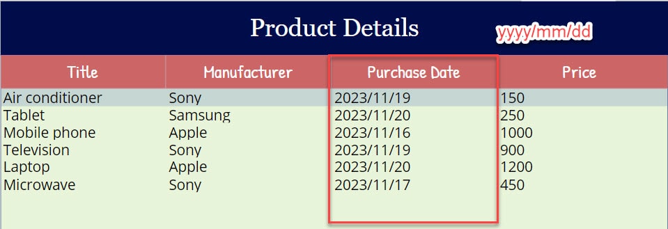 Change Date Format in PowerApps Data Table