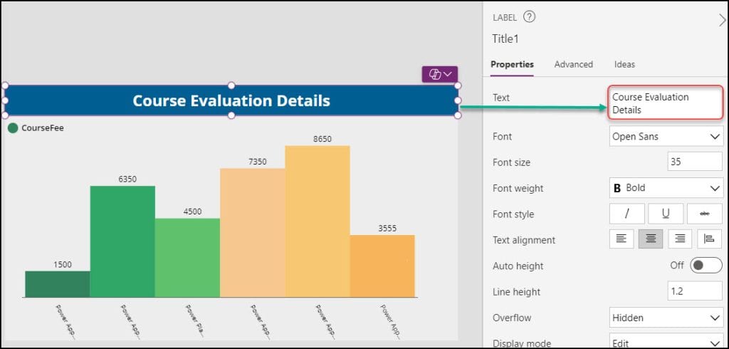 charts in power apps