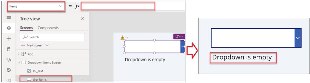 Check If Dropdown Control is Empty in Power Apps