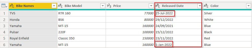 check if value is date or text in Power BI example