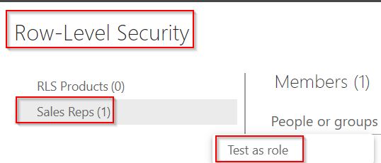 Check the Row level security in the Power BI Service