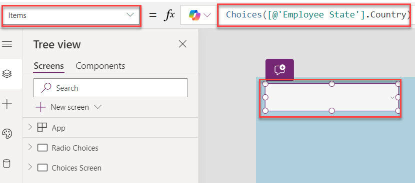 Choices LookUpin Power Apps