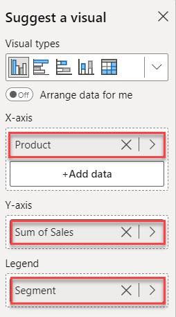 clustered column chart in power bi