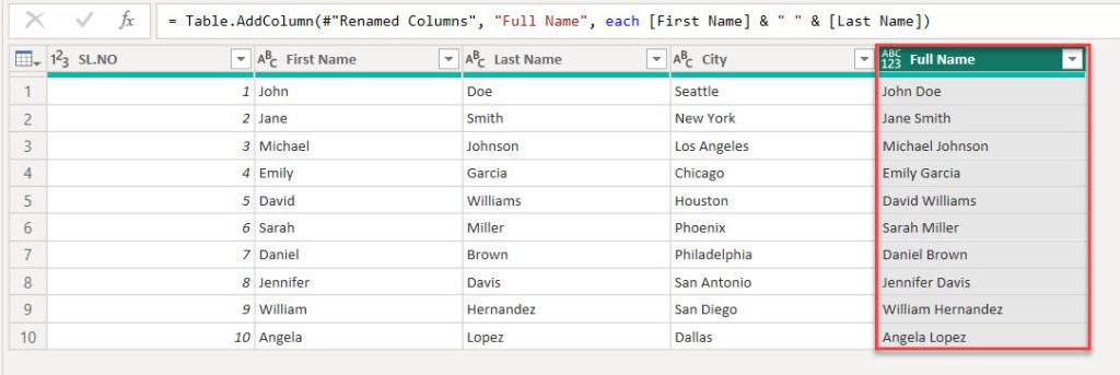 combine columns in power query