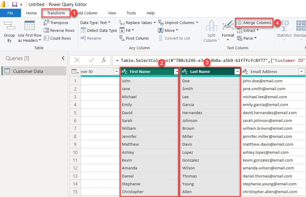 combine two columns in power query