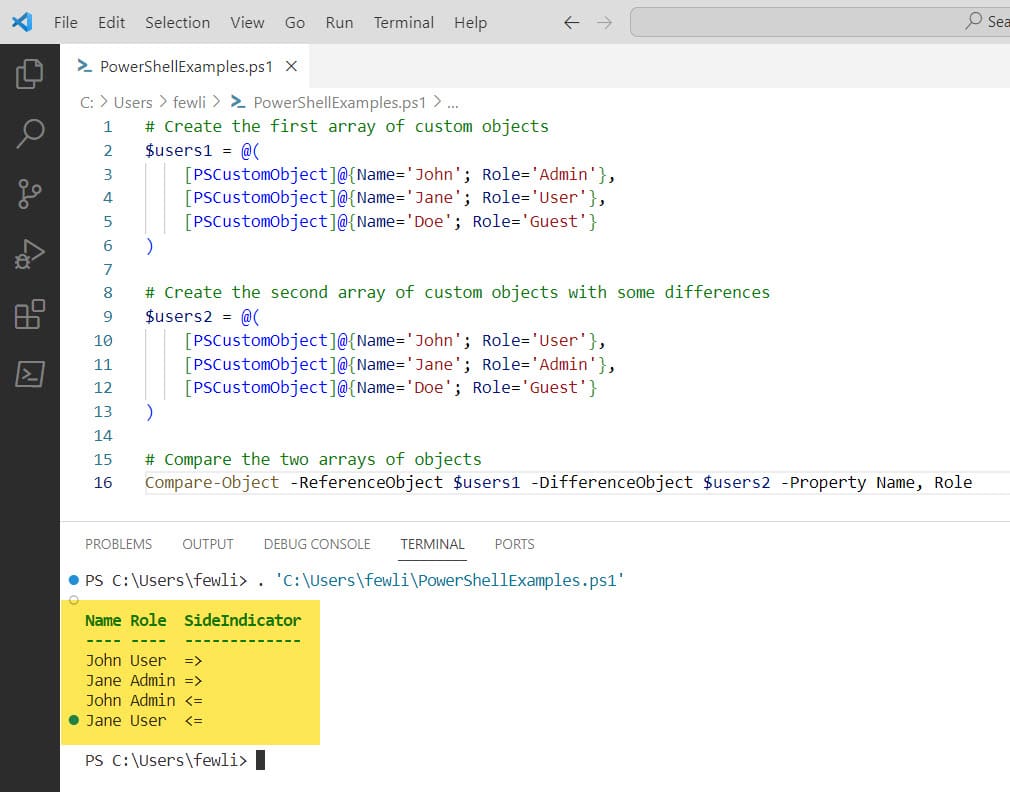 Compare Array Of Objects In PowerShell