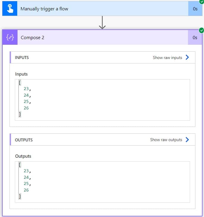 Convert integer to an Array Power Automate