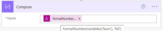 convert number to round down in Microsoft Power Automate