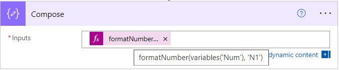 convert number to round down using Power Automate