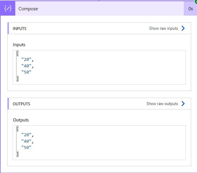 Convert string integer to Array using split() Microsoft Power Automate