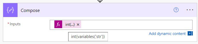 convert string to int power automate