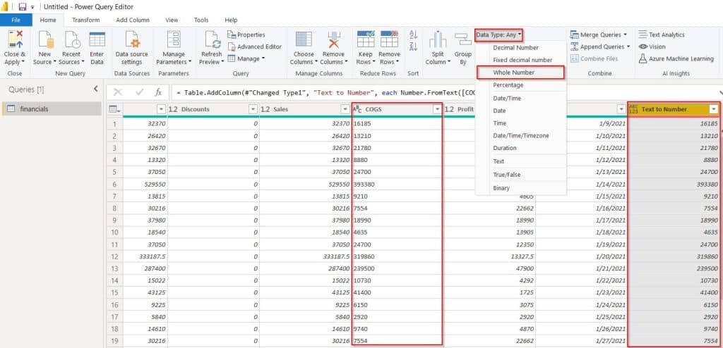 Convert Text to Number error in Power Query