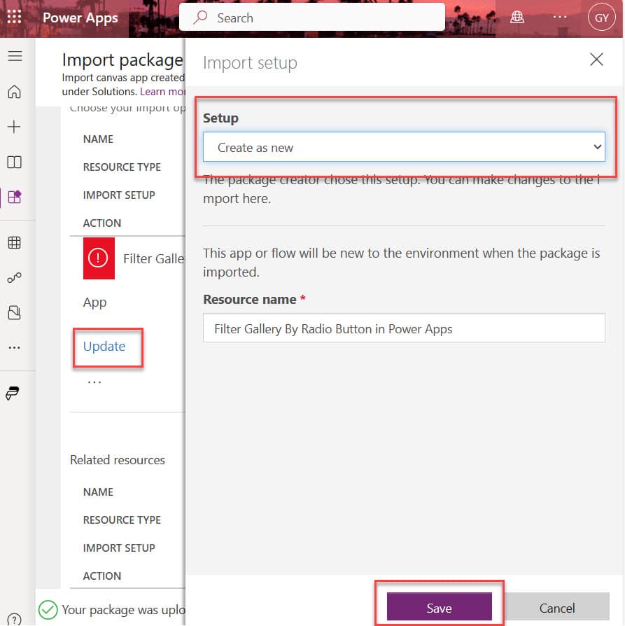 copy powerapps from one environment to another