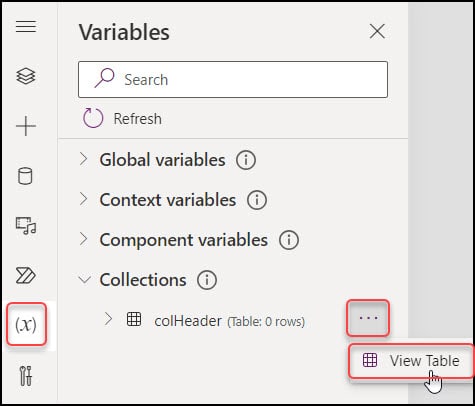 Create a Header in PowerApps Grid View