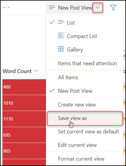 Create a list view in SharePoint