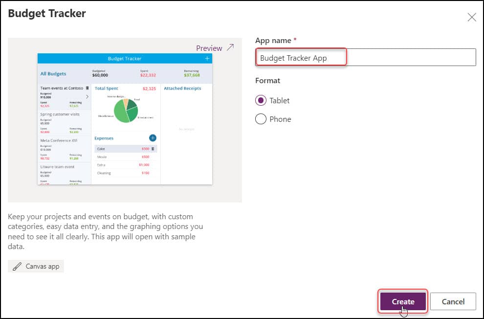 Create a Power Apps Canvas App From a Template