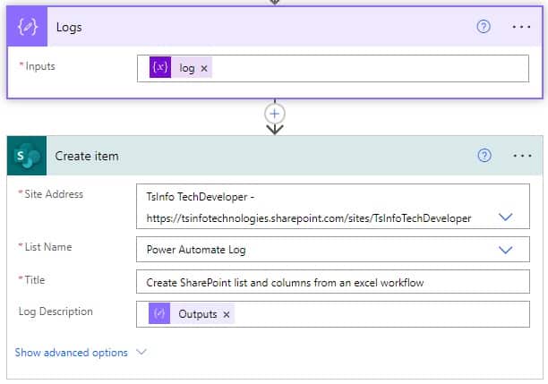 Create a SharePoint list and columns of multiple data type from an excel using Microsoft Flow