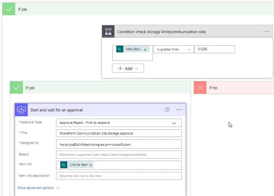 create a SharePoint online site using Ms flow