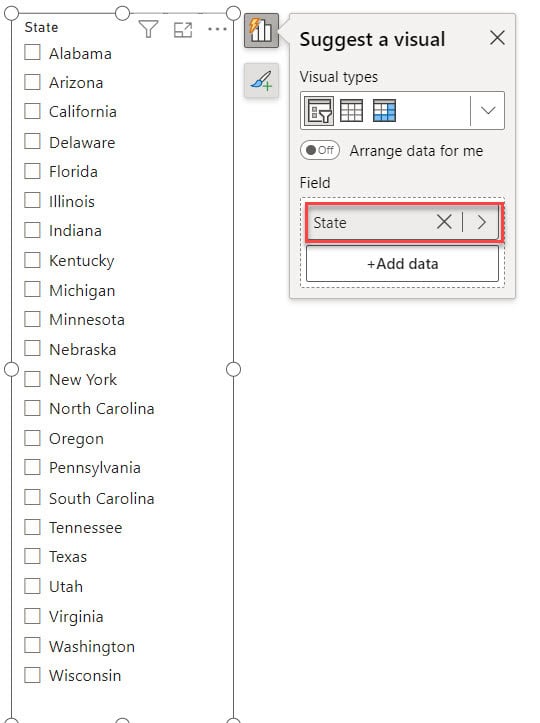 Create a slicer panel in Power BI with bookmarks