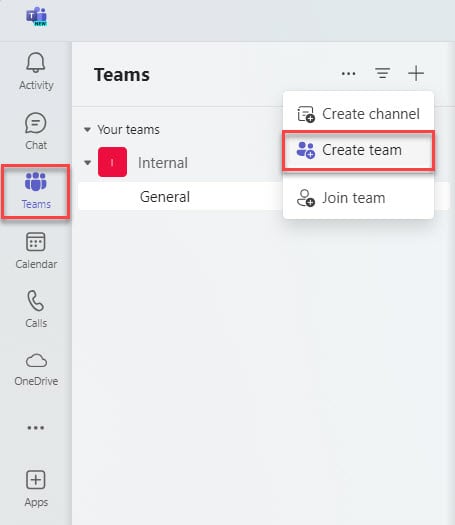 create a team in microsoft teams