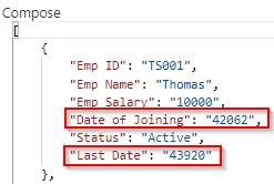 create an array from an Excel table using Microsoft flow