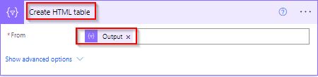 Create an HTML Table from a filter array using power automate flow