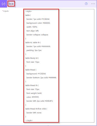 Create an HTML Table from Excel using Power Automate